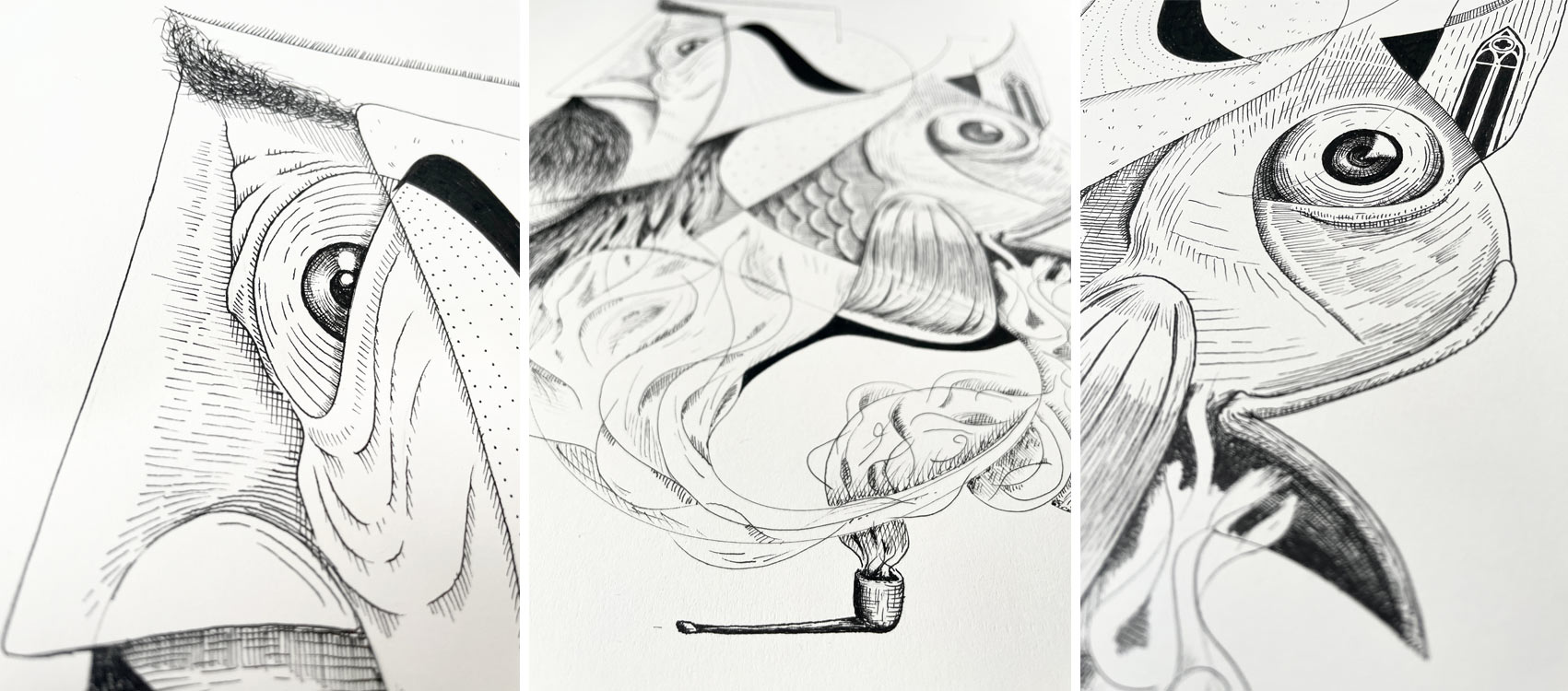 Detail Der kleine Fisch und der Fischer/Le petit poisson et le pêcheur